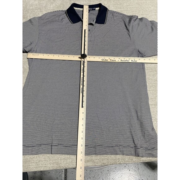 Nautica Shirts Men's XL Grey Polo Collared Short Sleeve Stripes - Picture 8 of 15
